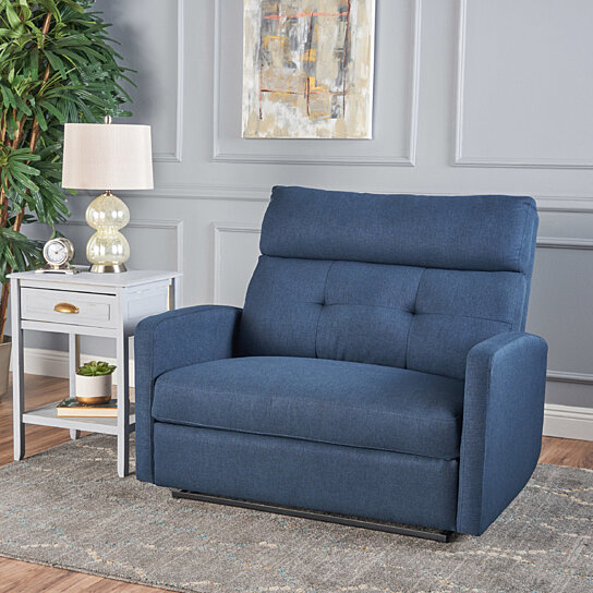 Hana Plush Cushion Tufted Back Loveseat Recliner